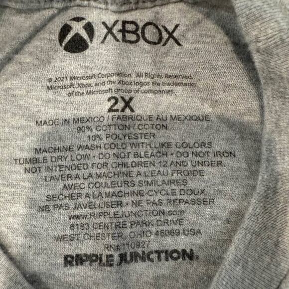 Ripple Junction XBOX Classic Logo Graphic T-Shirt Men's 2X Gray/Green Video Game - Picture 4 of 5